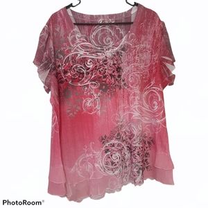 Cato Pink short sleeve blouse